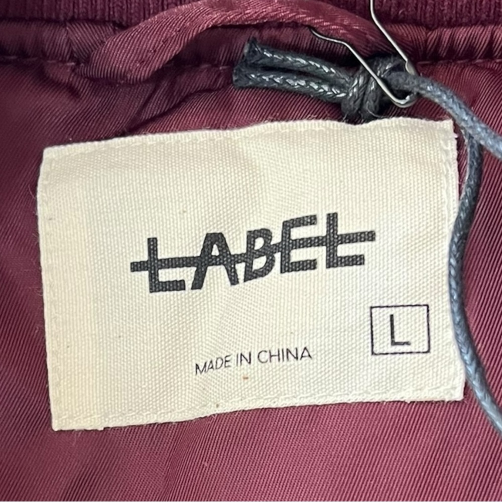 🌻NEW w/tag Label Go-To Bomber Jacket Marron Nylon Zip Front Long Sleeve Size L - Picture 7 of 9